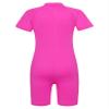 Daenrui Kids Girls Boys One Piece Swimsuit Short Sleeve Water Sports Surfing Bathing Suit Rashguard Swimwear Rose 14-16 Years view 3