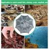 plplaaoo 8 Holes Portable Folded Fishing Net,Fish Traps Fishing Mesh Nylon Foldable Fishing Net for Catching Eels Crabs,Lobsters,Shrimps and Crabs Baits Cast Mesh Trap Automatic view 2