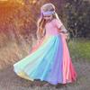 Birthday Rainbow Splice Party Pageant Girls Dresses Princess Gown Kids Girls Clothes for Kids Girls (Pink, 18-24 Months) view 2