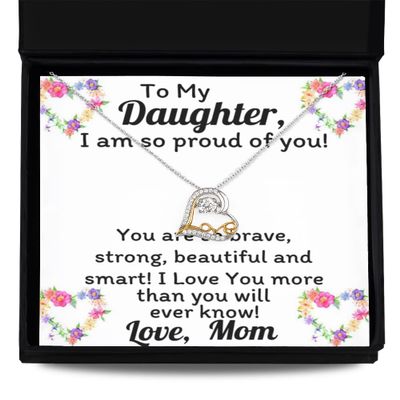 Love Dancing Necklace Mother Daughter Necklace for Women Daughter Graduation Gifts from Mom Mom/Dad Birthday for Teen Girls Wome