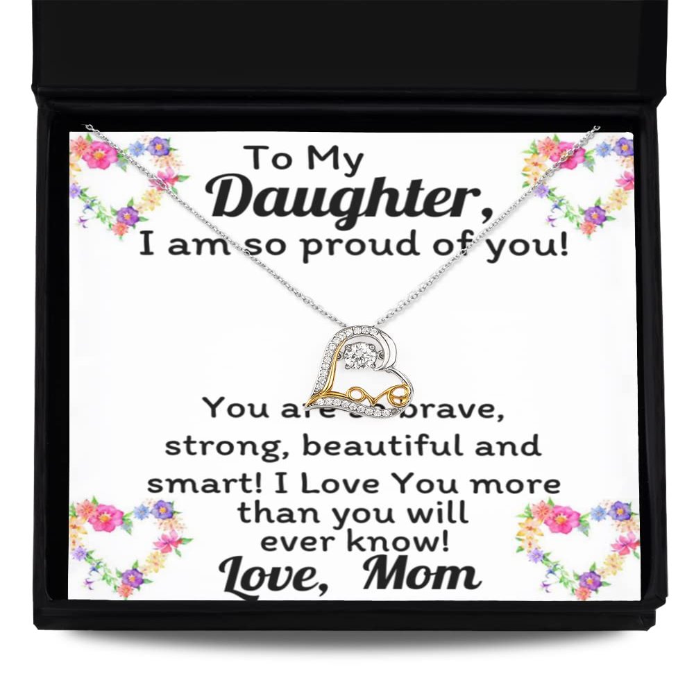 Love Dancing Necklace Mother Daughter Necklace for Women Daughter Graduation Gifts from Mom Mom/Dad Birthday for Teen Girls Wome