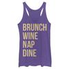 Fifth Sun Chin Up Brunch Dine Women's Racerback Tank Top, Purple Heather, Small view 1