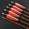 ZSHJGJR 31" Archery Carbon Arrows Spine 340 400 500 600 Hunting Arrows with Removable Tips Natural Feather Targeting Arrows for Compound & Recurve & Traditional Bow 6/12pcs (12, Orange, Spine 500) view 2