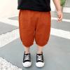 Toddler Baby Boys Pull On Cotton Shorts Kids Summer Knee Length Elastic Waist Harem Casual Pants for (Orange, 3-4 Years) view 2