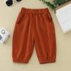 Toddler Baby Boys Pull On Cotton Shorts Kids Summer Knee Length Elastic Waist Harem Casual Pants for (Orange, 3-4 Years) view 3