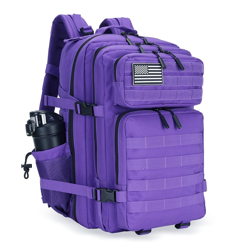 KXBUNQD 45L Military Tactical Backpack Hiking Backpacks Tactical Gear Camo Back Pack Army Molle Bag Rucksack Fitness Daypack