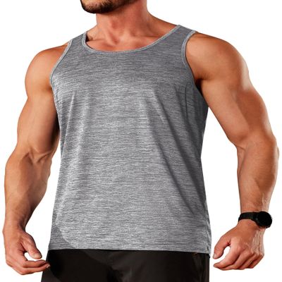 TACVASEN Cooling Shirts for Men Summer Sleeveless Muscle Shirts Dry Fit Workout Tanks Yoga Tank Tops Light Grey 2XL