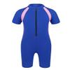 Daenrui Kids Girls Boys One Piece Swimsuit Short Sleeve Water Sports Surfing Bathing Suit Rashguard Swimwear Blue 14-16 Years view 1