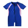 Daenrui Kids Girls Boys One Piece Swimsuit Short Sleeve Water Sports Surfing Bathing Suit Rashguard Swimwear Blue 14-16 Years view 3