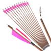 ZSHJGJR 31" Archery Carbon Arrows Spine 340 400 500 600 Hunting Arrows with Removable Tips Natural Feather Targeting Arrows for Compound & Recurve & Traditional Bow 6/12pcs (12, Pink, Spine 500) view 1