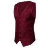 snowshine Mens Suit Vests Formal Business Waistcoat 5 Buttons Slim Fit V Neck Tuxedo Dress Vest for Wedding Party, Wine Color view 1