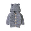 Infant Winter Girl Boy Warm Baby Sweater Outwear Hooded Coat Jacket Knit Girls Girl Sweaters with (Grey, 6-12 Months) view 1