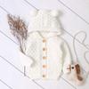Infant Winter Girl Boy Warm Baby Sweater Outwear Hooded Coat Jacket Knit Girls Girl Sweaters with (Beige, 6-12 Months) view 2