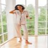 Ekouaer Silk Satin Pajamas Set Women Short Sleeve Sleepwear Soft Button Down Loungewear Pjs Set Champagne Small view 4