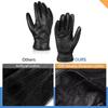 Alepo Genuine Sheepskin Leather Gloves For Men, Winter Warm Touchscreen Texting Cashmere Lined Driving Motorcycle Gloves (Navy-S) view 3
