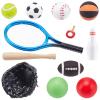 FINGERINSPIRE 24 Pcs Miniature Sports Set Mini Baseball Tennis Football Basketball Rugby Bowling Table Tennis Ball Clubs Ball Bats Mini House Decoration Accessories for Collection view 1