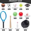FINGERINSPIRE 24 Pcs Miniature Sports Set Mini Baseball Tennis Football Basketball Rugby Bowling Table Tennis Ball Clubs Ball Bats Mini House Decoration Accessories for Collection view 2