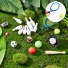 FINGERINSPIRE 24 Pcs Miniature Sports Set Mini Baseball Tennis Football Basketball Rugby Bowling Table Tennis Ball Clubs Ball Bats Mini House Decoration Accessories for Collection view 3