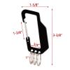 TOPTIE 10 PCS Carabiners, Keychain Clip Hook with 3 Key Rings, 3-3/8 Inches Aluminum Black Spring Clip view 2