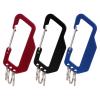 TOPTIE 10 PCS Carabiners, Keychain Clip Hook with 3 Key Rings, 3-3/8 Inches Aluminum Black Spring Clip view 3