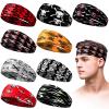 Men's Sweatbands for Workout and Sports - Camo Headband, Sweat Absorbing Wide Headband for Basketball, Football, Cycling, Running, Yoga, 4.7 x 9.8 Inch (Skull Style) view 1