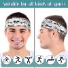 Men's Sweatbands for Workout and Sports - Camo Headband, Sweat Absorbing Wide Headband for Basketball, Football, Cycling, Running, Yoga, 4.7 x 9.8 Inch (Skull Style) view 3