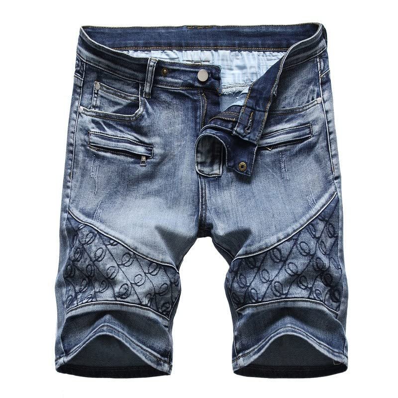 hhaappyy Mens Shorts Casual Ripped Distressed Denim Slim Fit Jean Shorts Summer Fashion Knee Length Short Jeans with Pockets