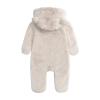 Fleece Romper Outerwear Coat Boy Jacket Footed Jumpsuit Hooded Girl Baby Girls Black Jacket Kids (Beige, 3-6 Months) view 2