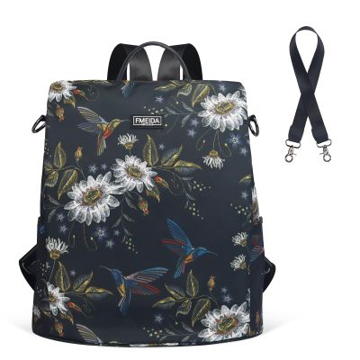 Fmeida Backpack Purse for Women Travel Anti-Theft Backpack Nylon Waterproof Daypack Fashion College Bookbag Cute Hummingbird