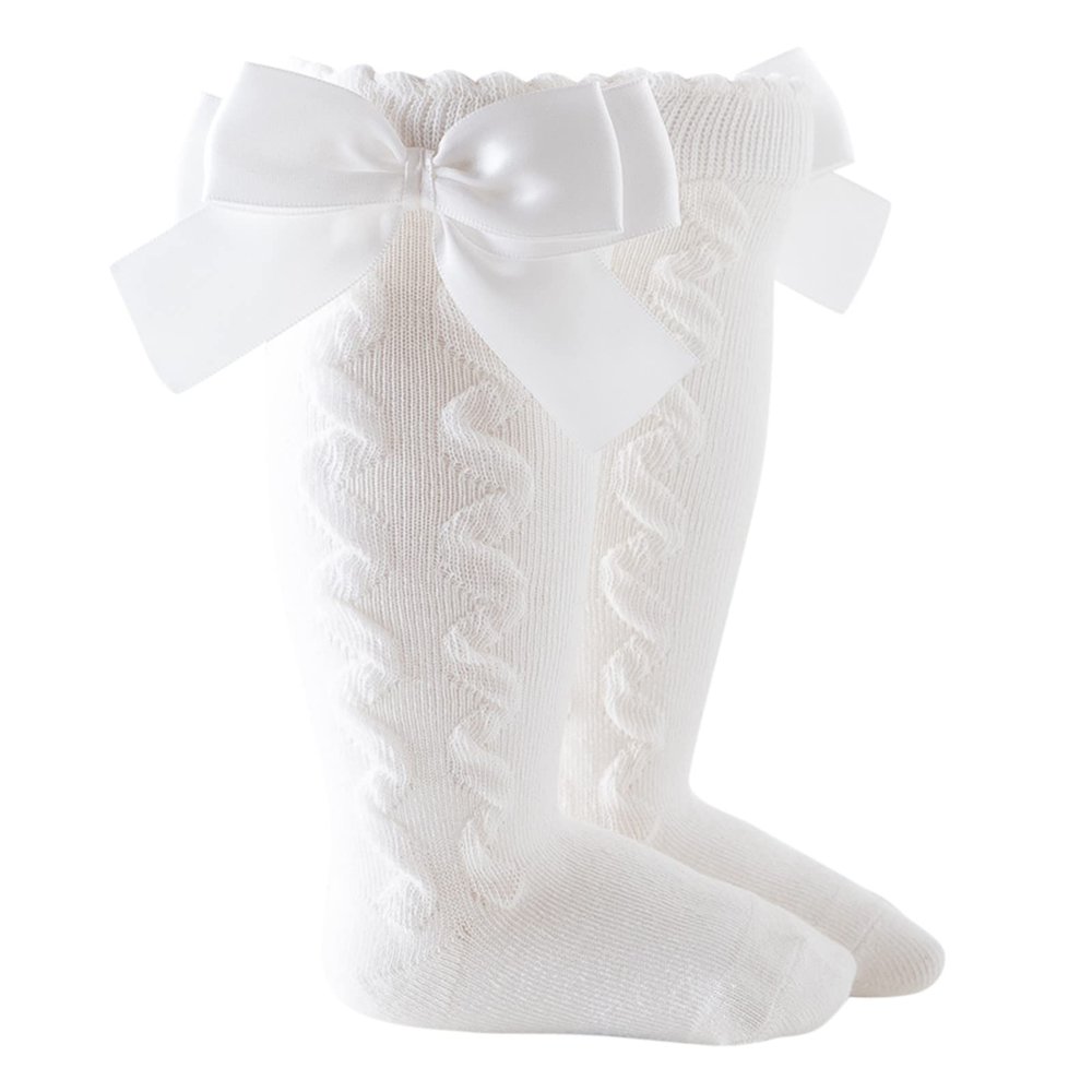 Stockings Princess Sock Baby Girls Socks Solid Kids Mid-Calf Length Knee-High Toddler Baby Care 20 (Beige, 18-36 Months)