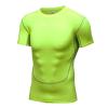 Manyakai Men's Rash Guard Short Sleeves UPF 50+ UV Sun Protection Quick Drying Compression Swim Shirts Fluorescent Green Small view 4