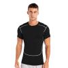 Manyakai Men's Rash Guard Short Sleeves UPF 50+ UV Sun Protection Quick Drying Compression Swim Shirts Black Small view 1