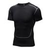 Manyakai Men's Rash Guard Short Sleeves UPF 50+ UV Sun Protection Quick Drying Compression Swim Shirts Black Small view 3