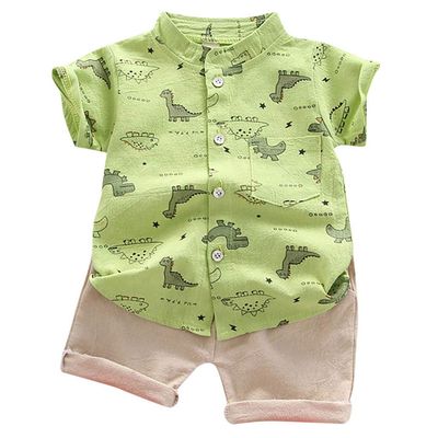 Toddler T-shirt Kids Dinosaur Baby Outfits Set Tops+Pants Boys Cartoon Boys Girls Sweat Suits (Green, 2-3 Years)