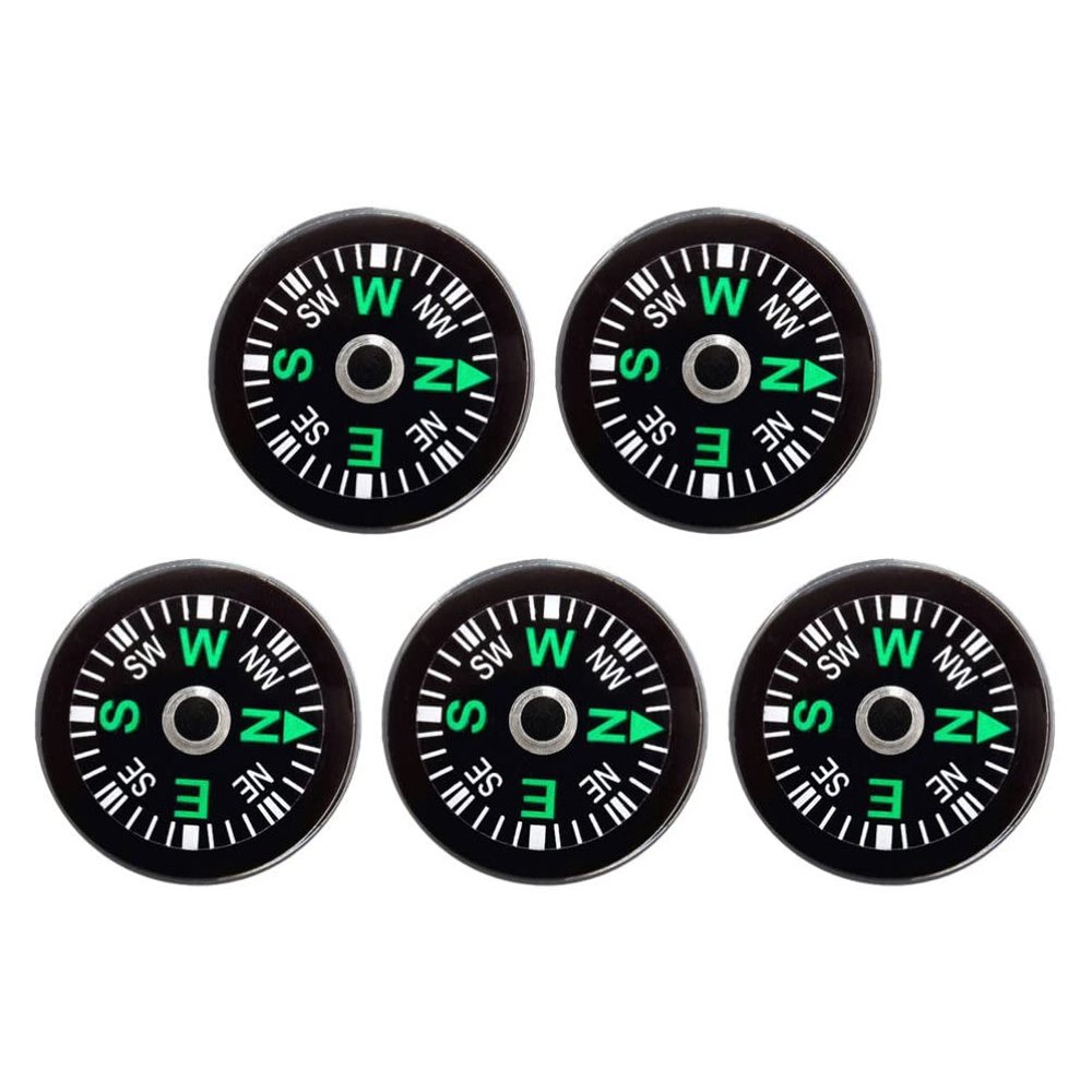 15mm Pocket Survival Button Compass Mini Backpacking Compass for Boating Camping Hiking 5PCS