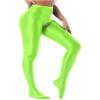 Daenrui Women Oil Silk Glossy Footed Opaque Pantyhose Hollow Out Tights Legging Stocking Lingerie Fluorescent Green Large view 3