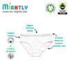 Mightly Tween & Teen Girls' Hipster Bikini Undies | Organic Cotton, Soft & Fresh Panties for Kids and Teens, Fair Trade Certified 3-Pack Comfortable Underwear Set, Black, White & Gray, XX-Large view 2