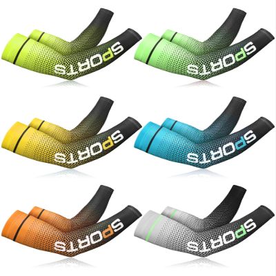 JenPen 6 Pairs Arm Sleeve UV Sun Protection Sleeves Cooling Sports Anti Slip Ice Silk Warmers Arm Covers for Men Women(Stylish)