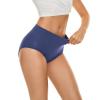 4 Pieces High Waist Leakproof Underwear for Women Plus Size Panties Leak Proof Period Swimwear for Teens (Dark Blue, S) view 2