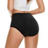 4 Pieces High Waist Leakproof Underwear for Women Plus Size Panties Leak Proof Period Swimwear for Teens (Black, S) view 4