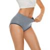 4 Pieces High Waist Leakproof Underwear for Women Plus Size Panties Leak Proof Period Swimwear for Teens (Grey, M) view 2