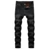 Men's Winter Fleece Lined Jeans Thicken Warm Stretch Denim Pants Regular Fit Classic Straight Leg Jean Trousers (Black,32) view 1