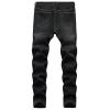 Men's Winter Fleece Lined Jeans Thicken Warm Stretch Denim Pants Regular Fit Classic Straight Leg Jean Trousers (Black,32) view 2