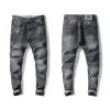 Men's Skinny Slim Fit Stretch Jeans Stylish Washed Tapered Leg Denim Pants Classic Vintage Pencil Jean Trousers (Grey,38) view 2