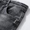 Men's Skinny Slim Fit Stretch Jeans Stylish Washed Tapered Leg Denim Pants Classic Vintage Pencil Jean Trousers (Grey,38) view 3