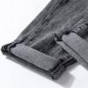 Men's Skinny Slim Fit Stretch Jeans Stylish Washed Tapered Leg Denim Pants Classic Vintage Pencil Jean Trousers (Grey,38) view 4