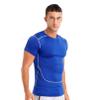 HULIJA Mans Short Sleeve Rash Guard Shirts Swimwear Quick Drying Elastic Athletic Top Sportswear Blue Small view 2