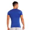 HULIJA Mans Short Sleeve Rash Guard Shirts Swimwear Quick Drying Elastic Athletic Top Sportswear Blue Small view 3