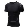 HULIJA Mans Short Sleeve Rash Guard Shirts Swimwear Quick Drying Elastic Athletic Top Sportswear Black Large view 3