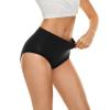 4 Pieces High Waist Leakproof Underwear for Women Plus Size Panties Leak Proof Period Swimwear for Teens (Black, XL) view 2